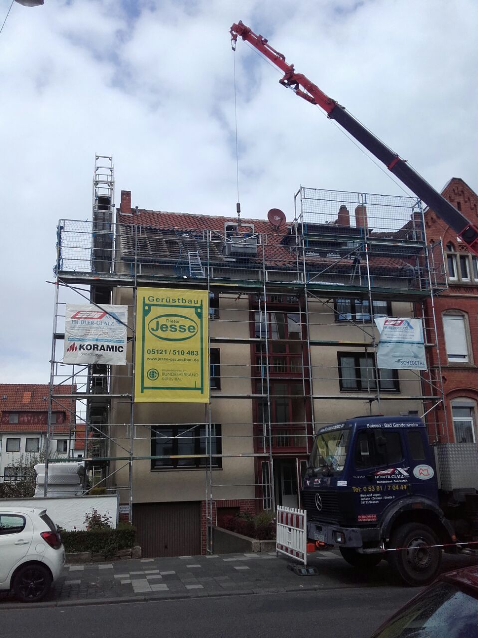 Gerüst der Dachdeckerei Hübler und Glatz GmbH