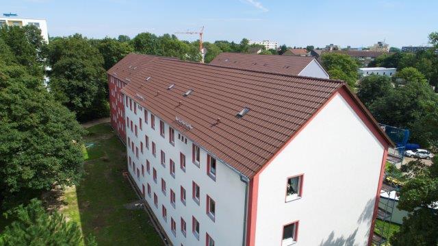 Dach von Baugenossenschaft in der Lechstraße in Braunschweig nach Wiederaufbau