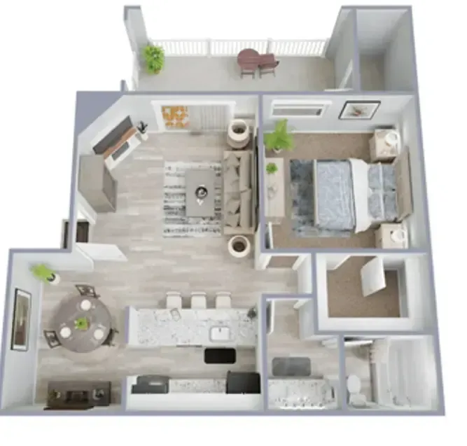 An aerial view of a floor plan of a house