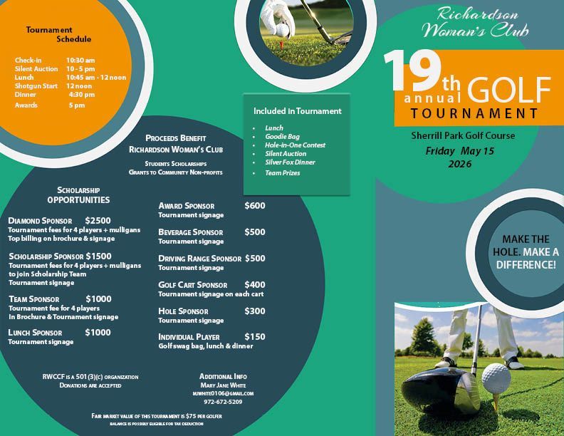 A flyer for the 18th annual RWC golf tournament
