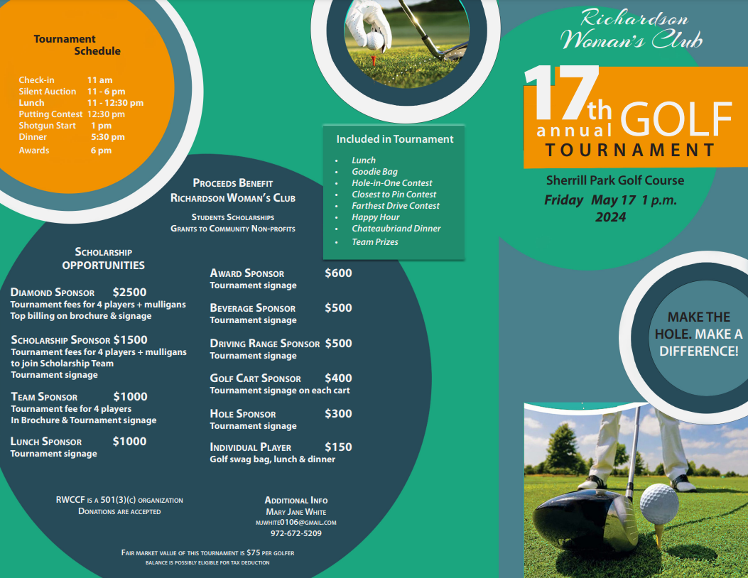 A brochure for the 17th golf tournament