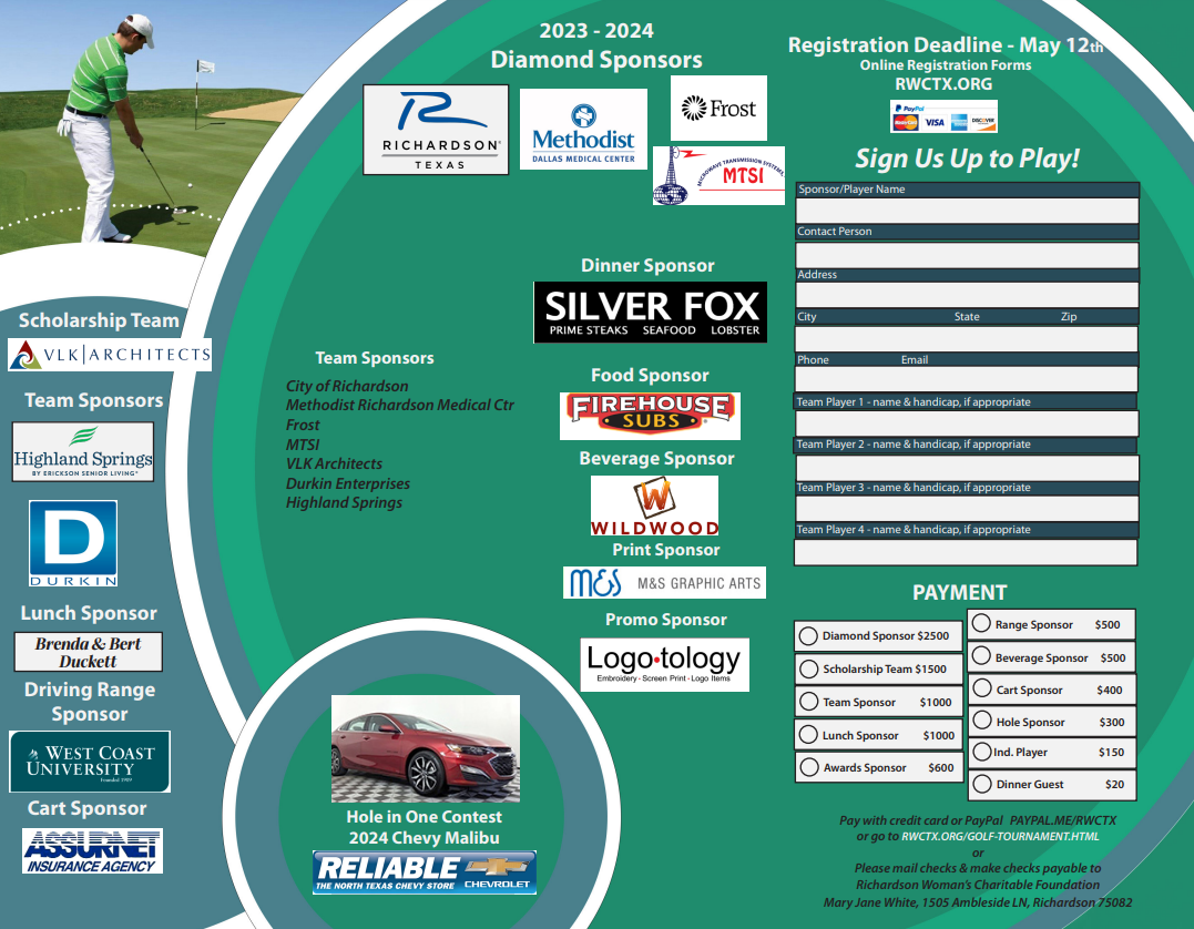 A flyer for a golf tournament sponsored by silver fox