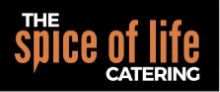 The spice of life catering logo on a black background