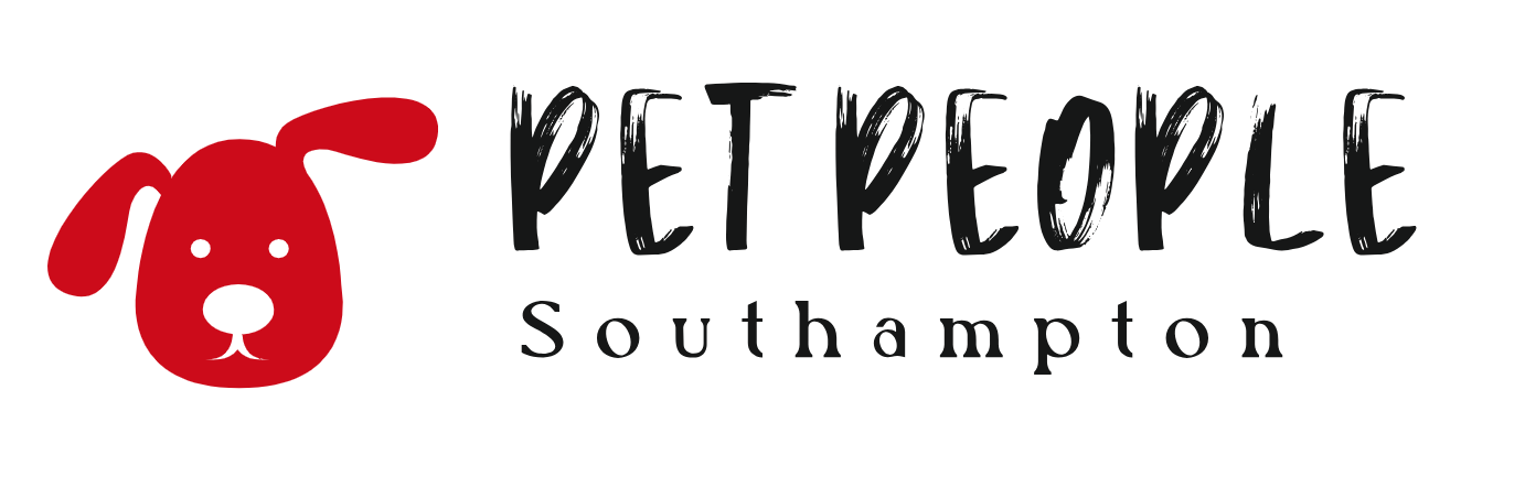 Red dog icon with "PET PEOPLE Southampton" in black text.