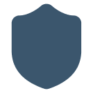 Turquoise outline shield icon on a white background