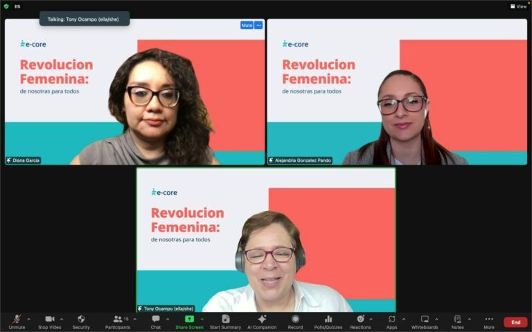 A group of people are having a video call on a computer screen.