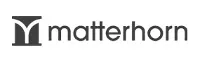 A black and white logo for a company called matterhorn.