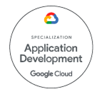 Um logotipo para desenvolvimento de aplicativos de especialização no Google Cloud.