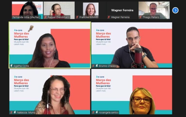 A group of people are having a video call on a computer screen.