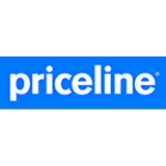The priceline logo is blue and white on a white background.