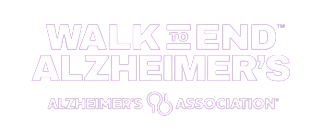 The logo for walk to end alzheimer 's alzheimer 's association.