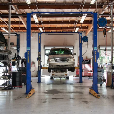 Vehicle on a Lift in Rancho Cordova, CA | Lee's Auto Repair Service