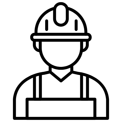 Construction worker wearing a hard hat