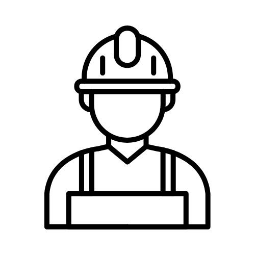 Construction worker wearing a hard hat