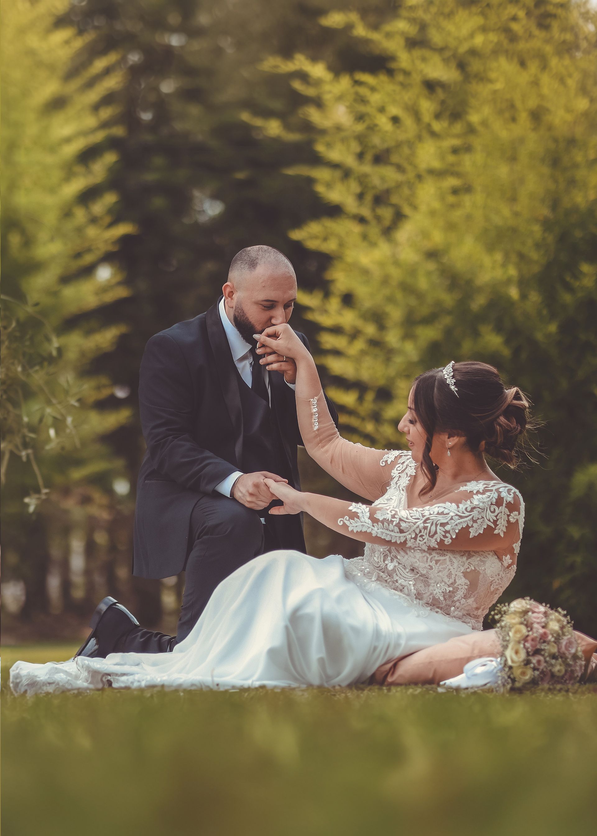 coppi adi sposi nel verde