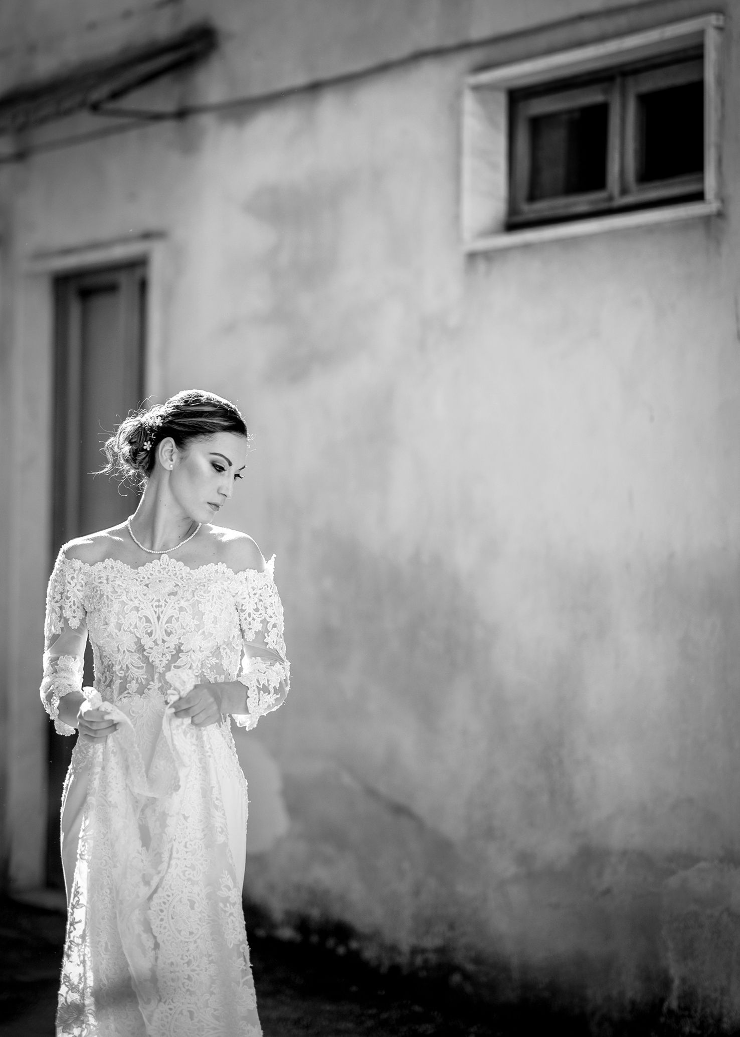 sposa in foto bianco e nero