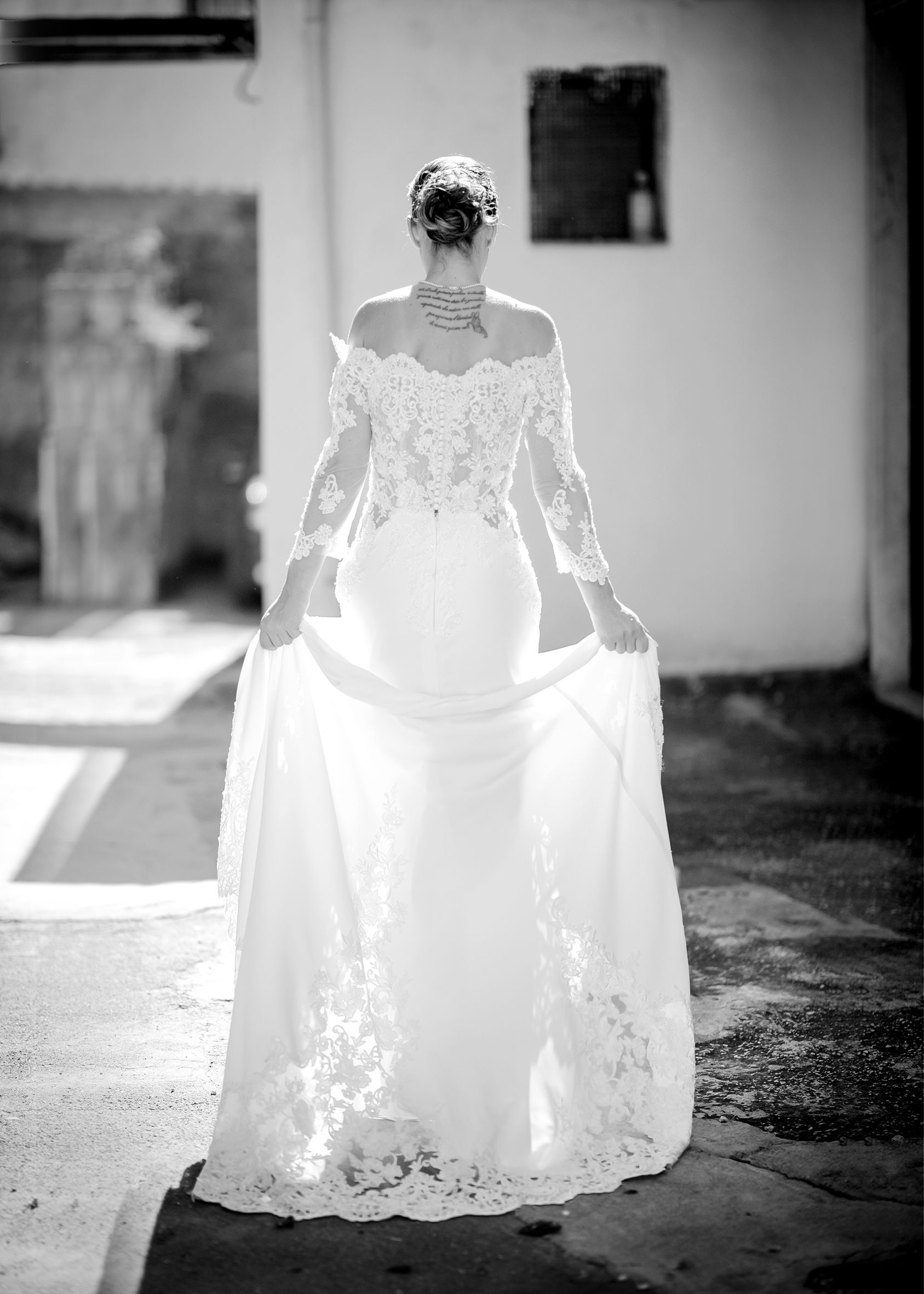 dettaglio sposa bianco e nero