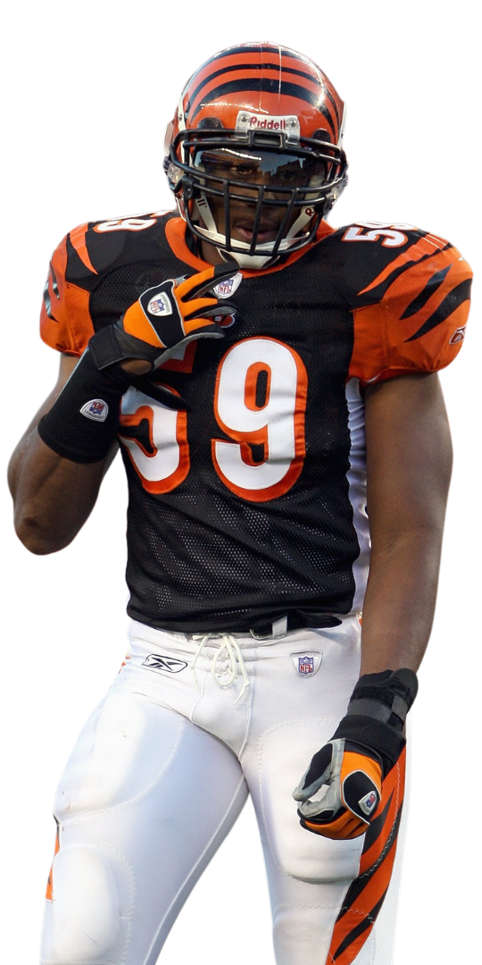 Youth Sports Trainer, Landon Johnson, in Bengals football Uniform