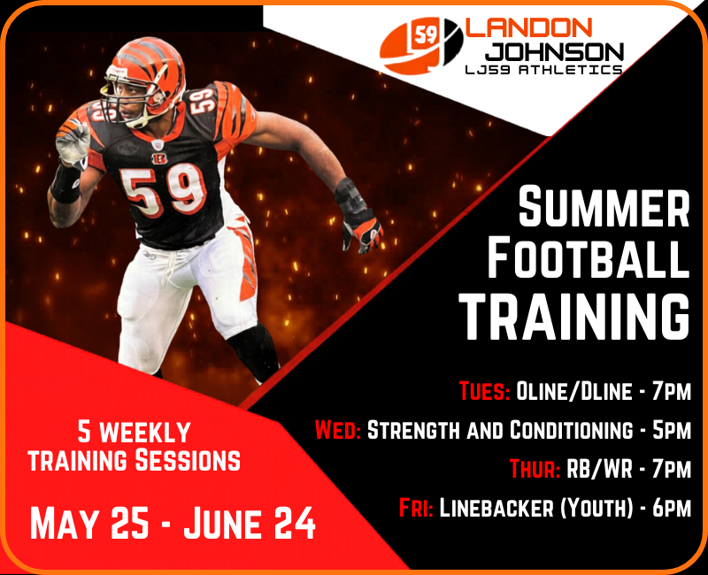 Summer football poster for training to improve football skills, strength, and conditioning.
