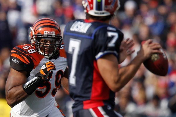 Landon Johnson playing for the Bengals as a linebacker.