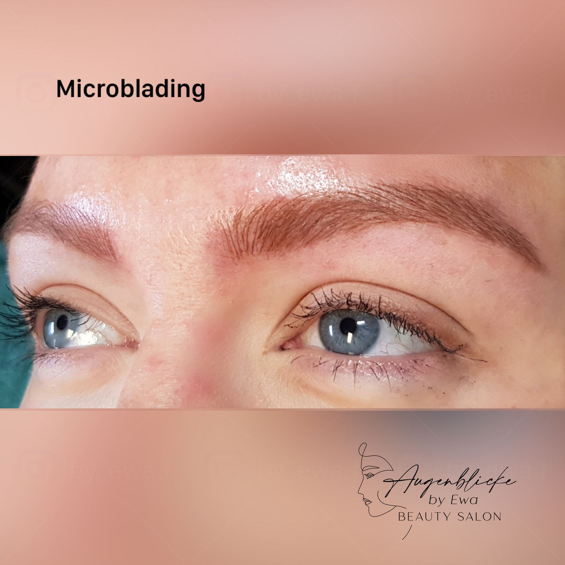 Eine Nahaufnahme der Augenbrauen einer Frau mit Microblading