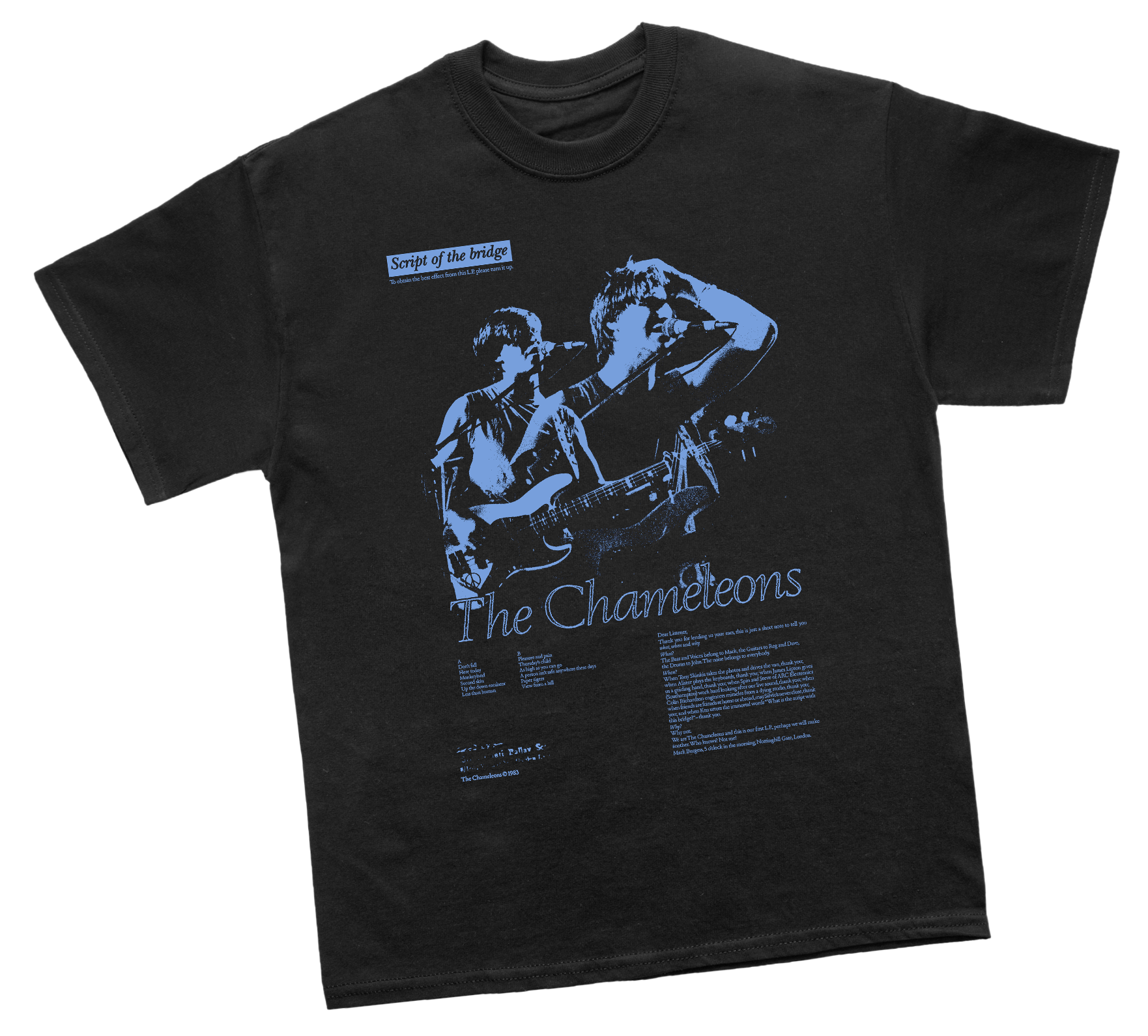 The Chameleons script of the bridge tribute t shirt