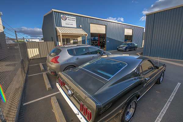 Cars parked at Hills European auto centre