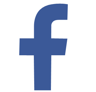 A blue facebook logo on a white background.
