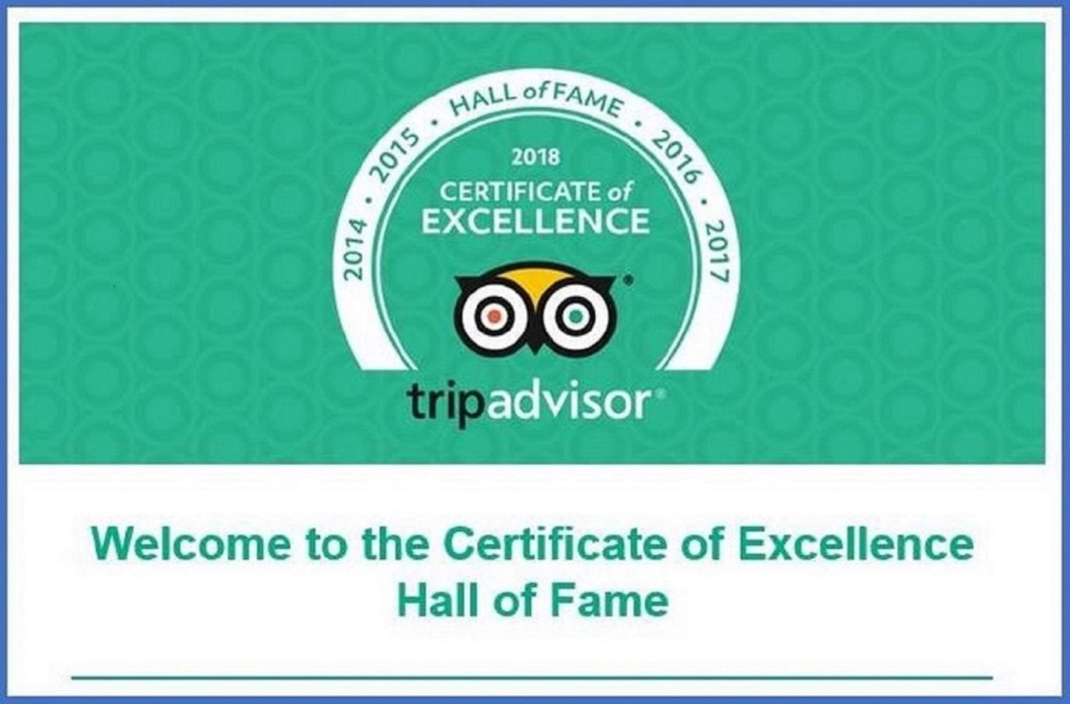 tripadvisor cert of excellence