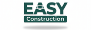 Logo for EASY Construction, dark green text on white. The "A" in "EASY" has a building design.