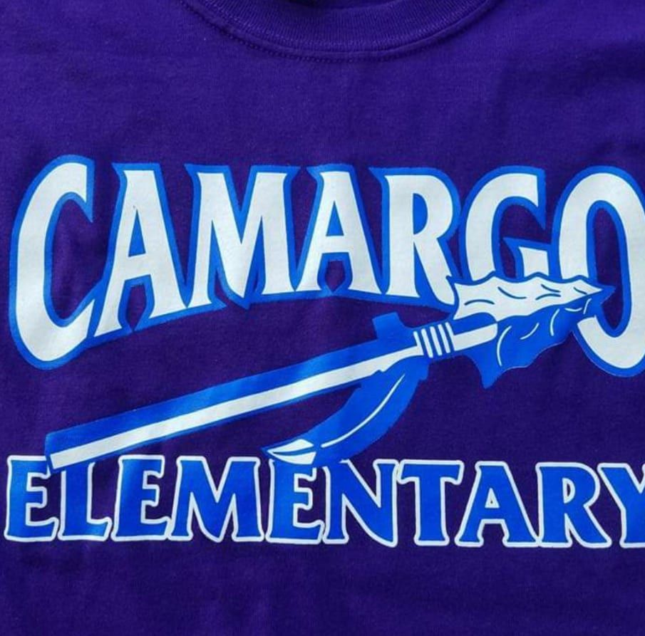 A purple shirt that says camargo elementary on it