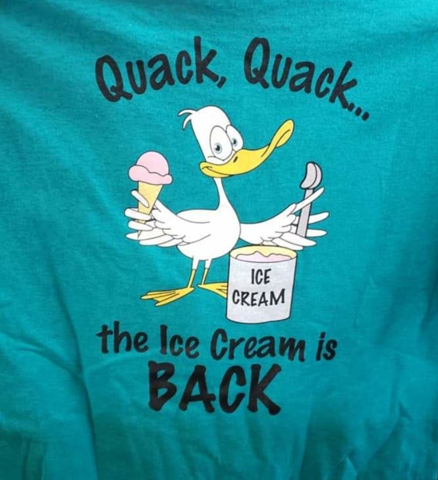 Quack quack the ice cream is back t-shirt