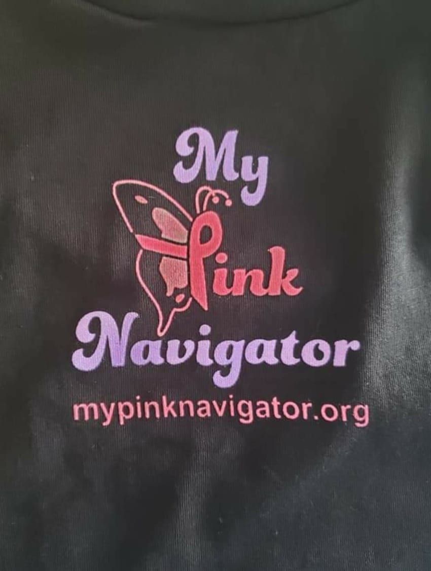A black shirt with the words my pink navigator written on it