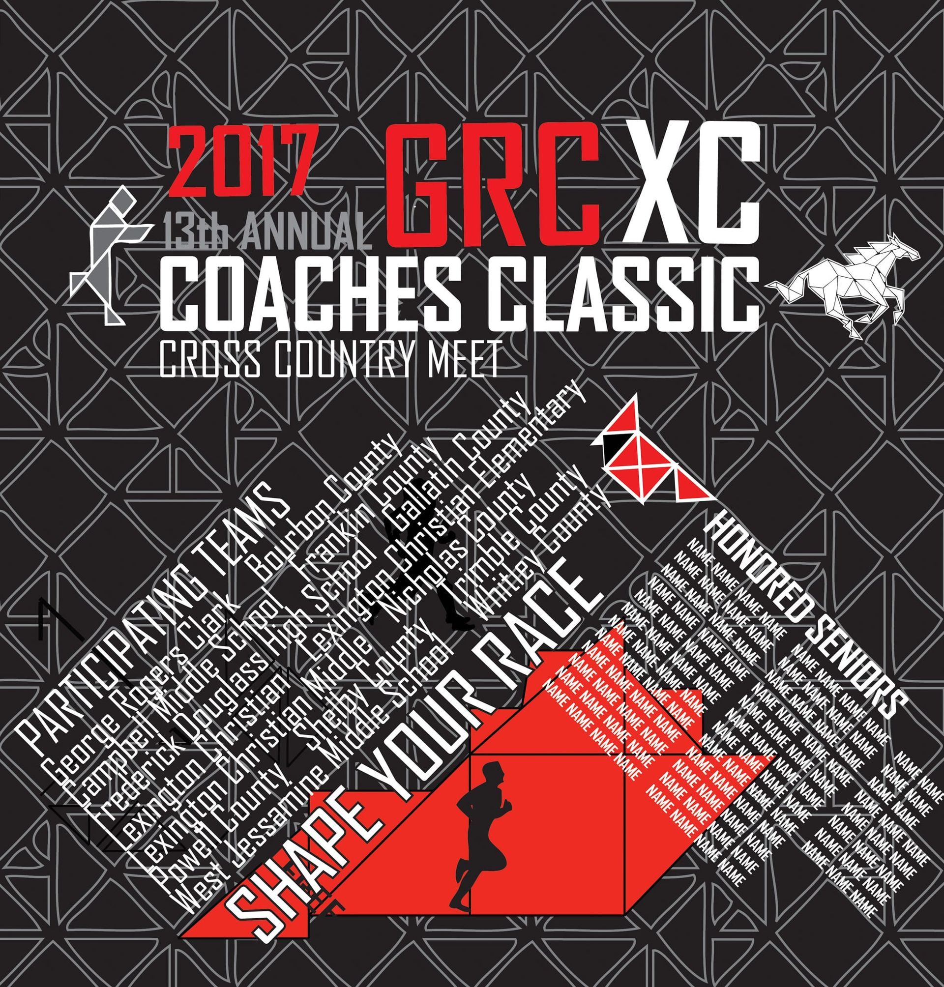 A poster for the 13th annual coaches classic cross country meet