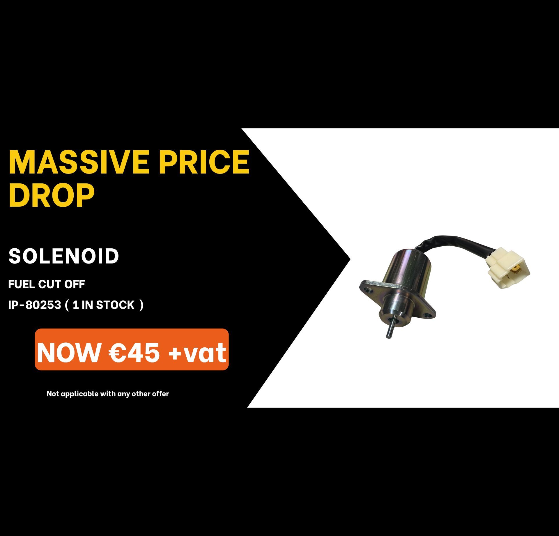 Special Offer, Solenoid, JLG, Boom Lift, IPS Ireland, Acces Platform Parts, MEWP Parts, Cherrypicker Parts, Genie Parts, Crane Pads, Outrigger Pads, Spreader plates, Joystick, Genie, Controller, circuit board, decals, ECU Board, solenoid, battery Charger, seal kit, electric motor, battery, scissor lift rail, level sensor, foot switch, safety harness, harness kit, construction safety, tvh parts, tvh ireland, vertimac, vertimac parts, tvh uk