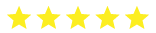 Five yellow stars in a row, likely representing a rating or score.
