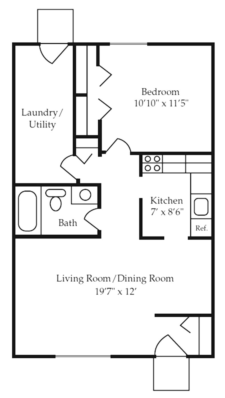 a floor plan of a house with a bedroom , living room , and dining room .
