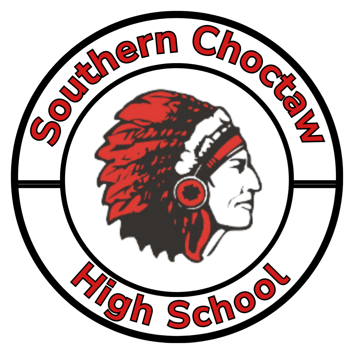 the logo for southern choctaw high school shows a native american chief .