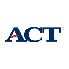 the act logo is blue and white with a red arrow .