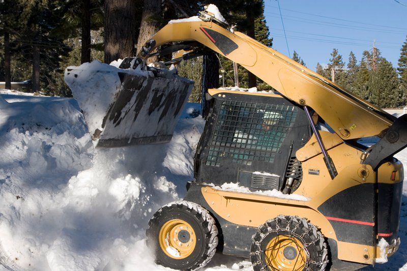 Mini Bulldozer Clears The Snow - Whitefield, Maine - AK Excavation LLC