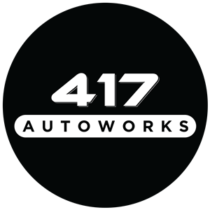 Black circular logo with white text reading "417" above "AUTOWORKS" inside a white rounded rectangular border.