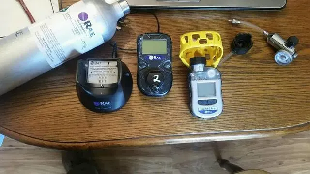 Equipment on the wooden table — Ashford, AL — Environmental & Hazmat Services Inc.