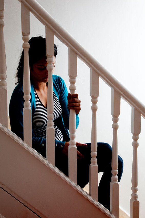 Women sitting on stairs