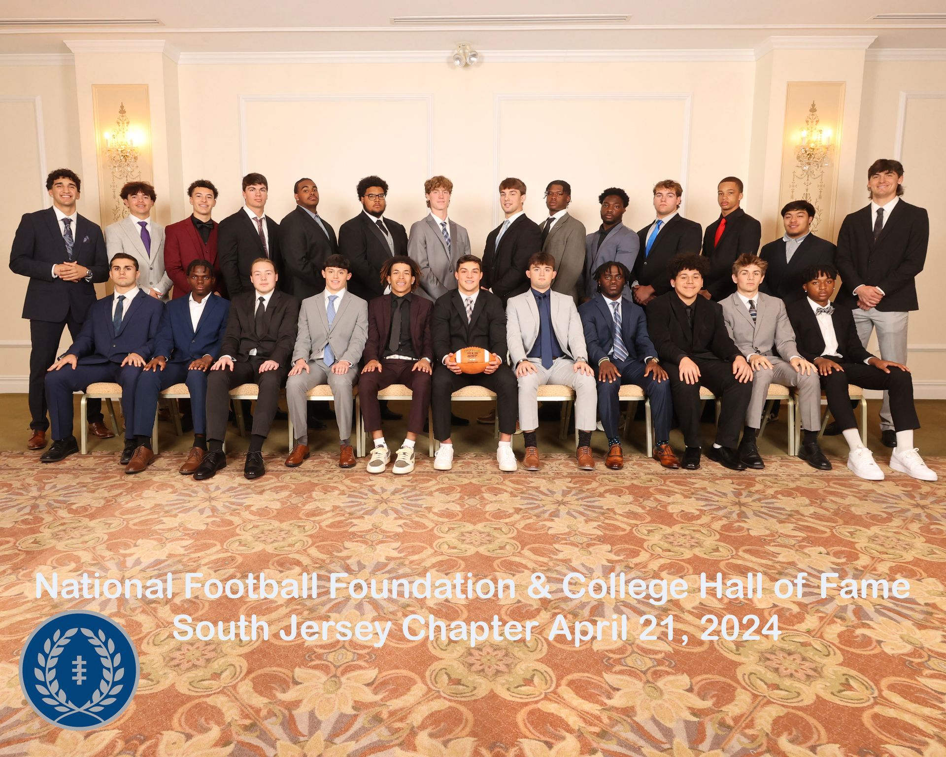 picture of the 2023/2024 south jersey chapter of the national football foundation scholar-athlete award winners