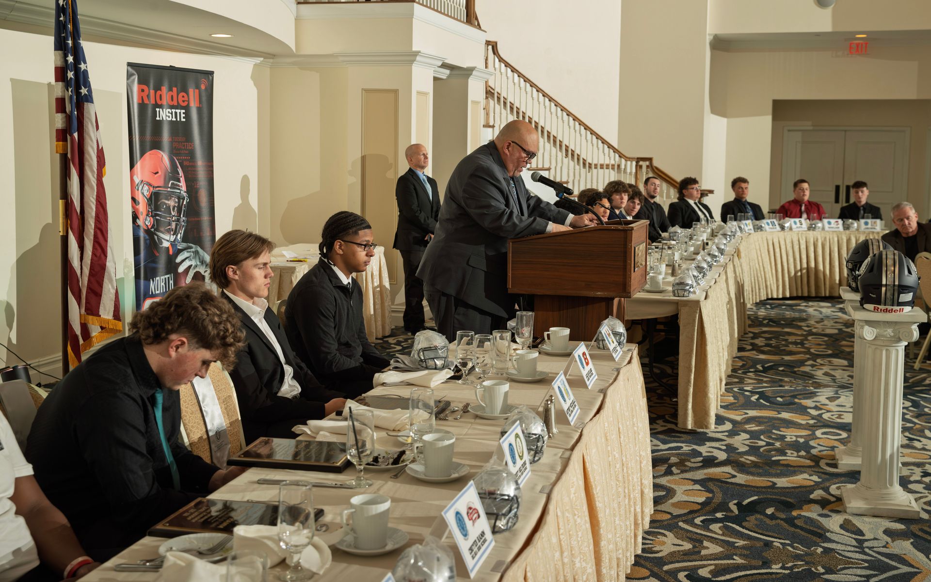 Chuck Donohue at the podium addressing the attendees at the 2026 South Jersey Chapter NFF banquet