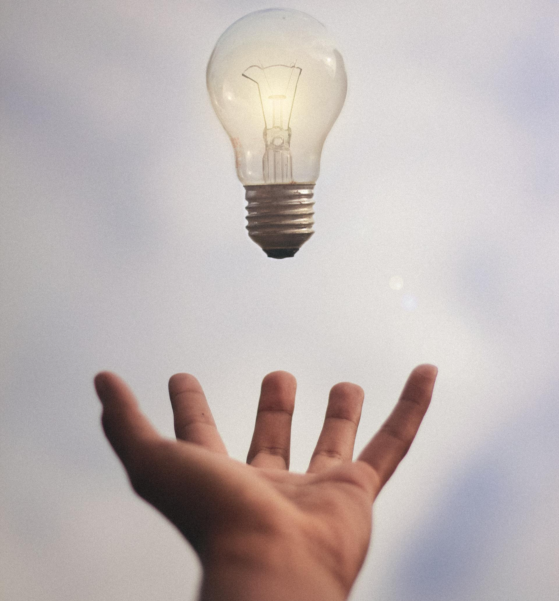 idea light bulb in sky