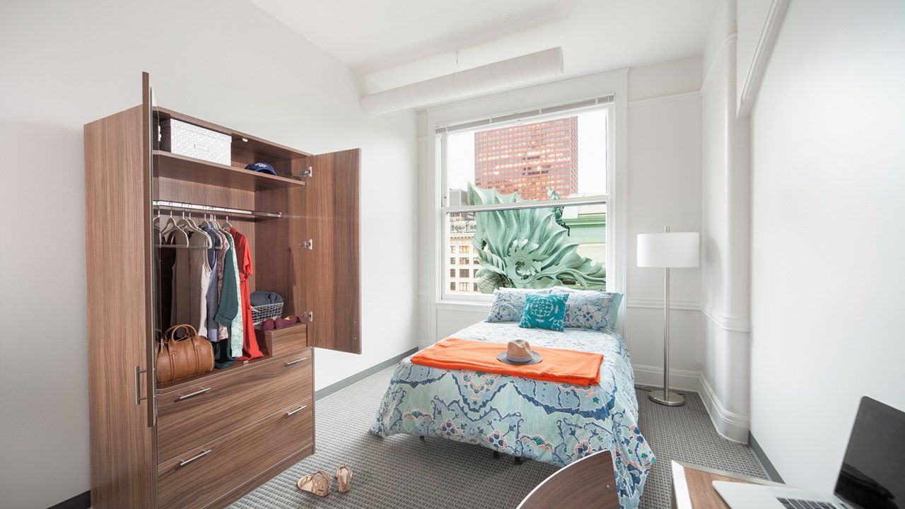 ARC at Old Colony Apartment Bedroom with Closet and Oversied Window. 