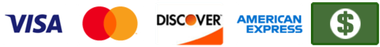 A visa mastercard discover and american express logo on a white background