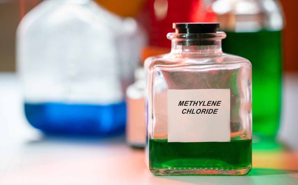 Glass bottle labeled 