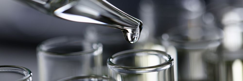 clear liquid in a dropper from a bio-based substitute